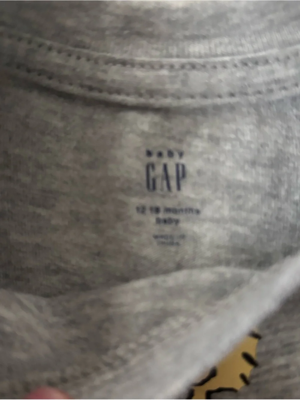 GAP Grey Long Sleeve Tee with Snoopy & Woodstock Pumpkin Graphic